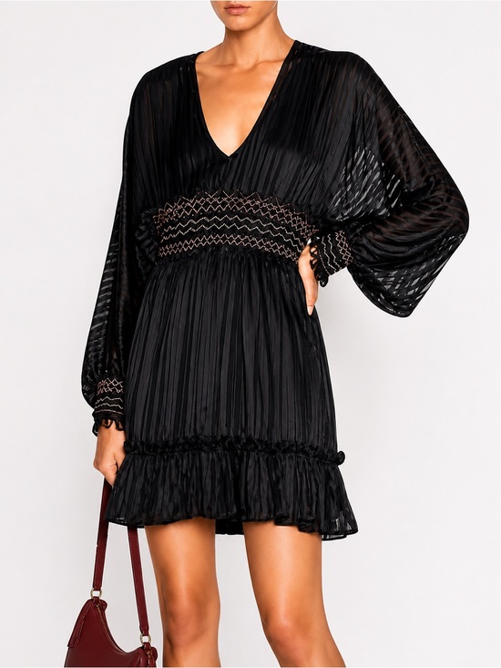 Ulla Johnson Dresses & Skirts - Ulla Johnson Silk Odette Smocked Midnight Dress size 0